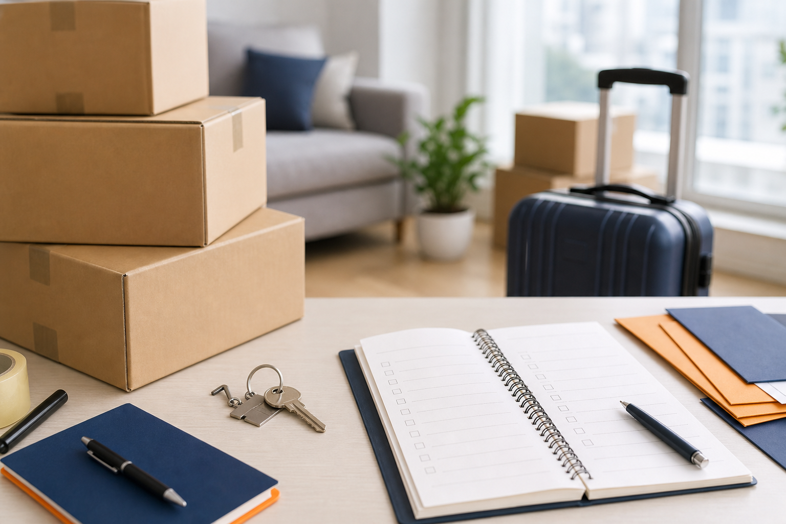 Una lista de direcciones para las dos semanas alrededor de una mudanza